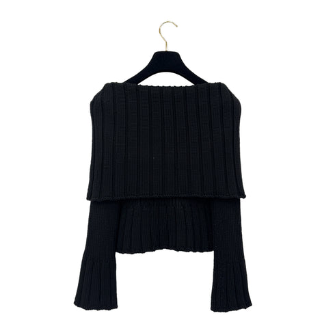 CHANEL VINTAGE KNIT TOPS BLACK WOOL 38 99A RTW 90288016 - PURPOSE