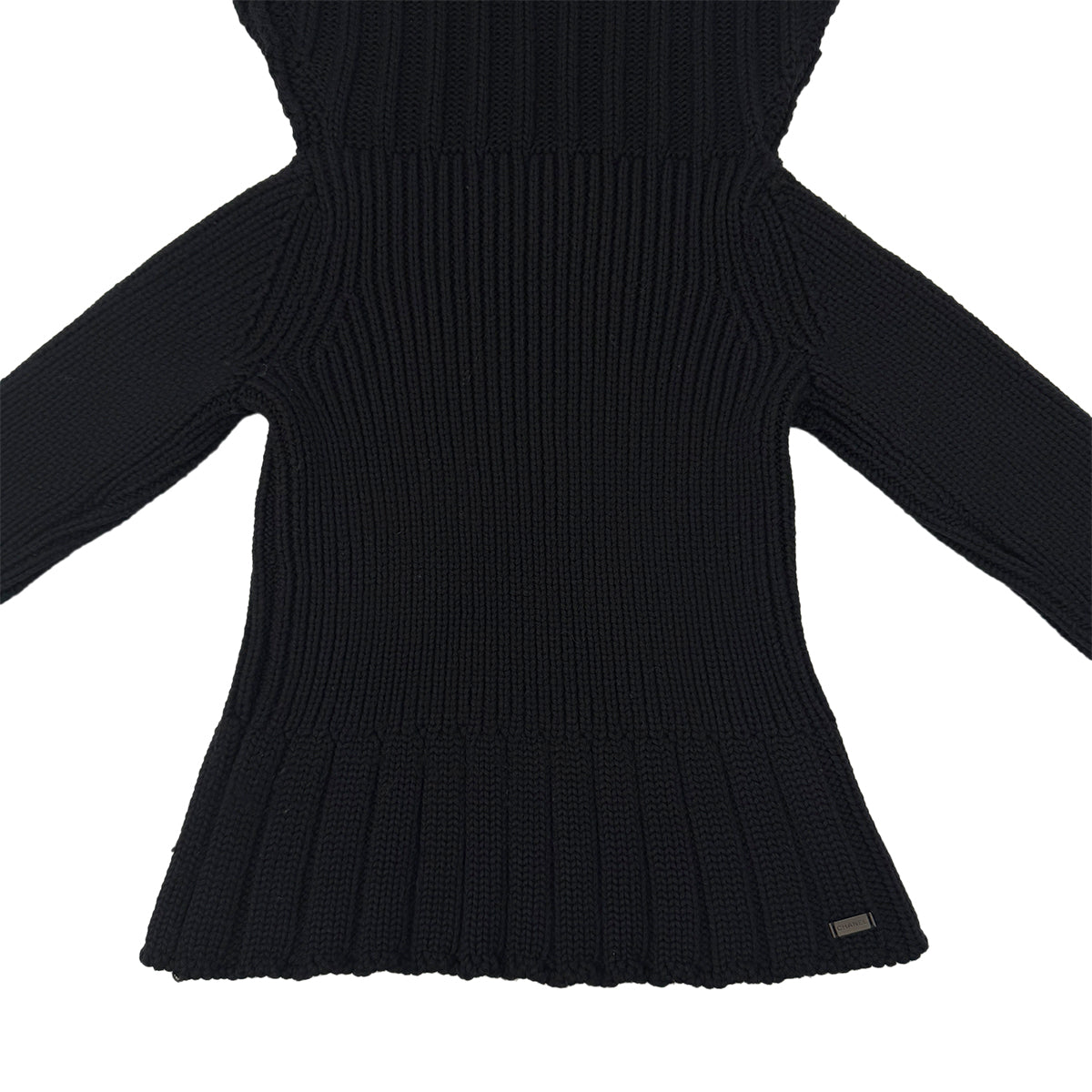 CHANEL VINTAGE KNIT TOPS BLACK WOOL 38 99A RTW 90288016