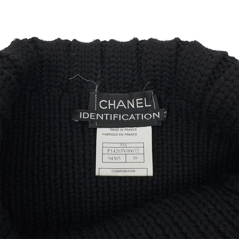CHANEL VINTAGE KNIT TOPS BLACK WOOL 38 99A RTW 90288016 - PURPOSE