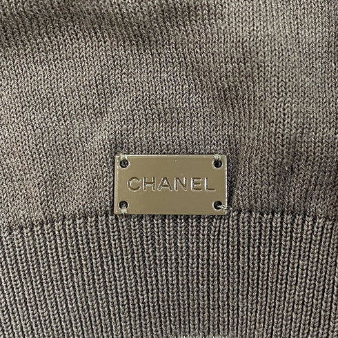 CHANEL SHORT SLEEVE TOPS BROWN COTTON 42 03C RTW 90288017