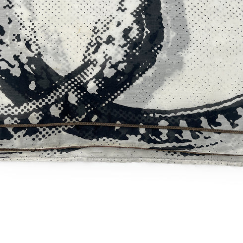 CHANEL COCOMARK LION PRINT HALF SLEEVE TOPS BLACK WHITE COTTON 48 P37 RTW 90288021 - PURPOSE