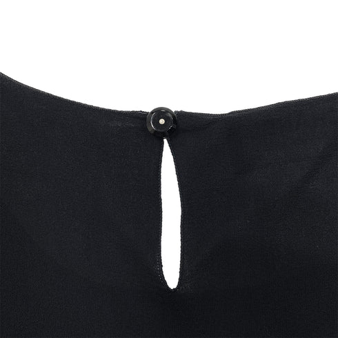CHANEL SLEEVELESS TOPS BLOUSE BLACK SILK 38 01P RTW 90288022