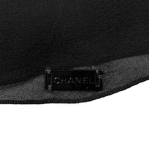 CHANEL SLEEVELESS TOPS BLOUSE BLACK SILK 38 01P RTW 90288022