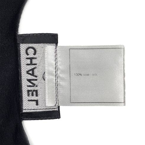 CHANEL SLEEVELESS TOPS BLOUSE BLACK SILK 38 01P RTW 90288022