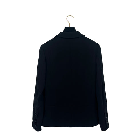 CHANEL VINTAGE JACKET SKIRT SET WOOL COCO BUTTON BLACK 38 98A RTW 90288023 - PURPOSE
