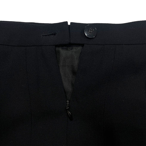 CHANEL VINTAGE JACKET SKIRT SET WOOL COCO BUTTON BLACK 38 98A RTW 90288023 - PURPOSE