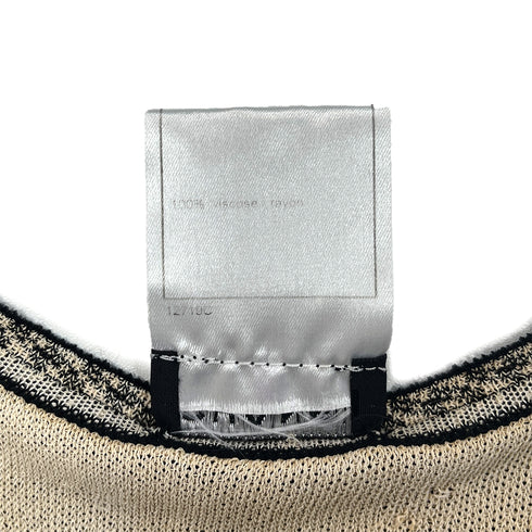 CHANEL CAMELLIA SLEEVELESS TOPS BLACK BEIGE RAYON 38 02P RTW 90288025