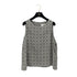 CHANEL COCO LOGO SLEEVELESS BLOUSE GRAY SILK 44 01A RTW 90288026
