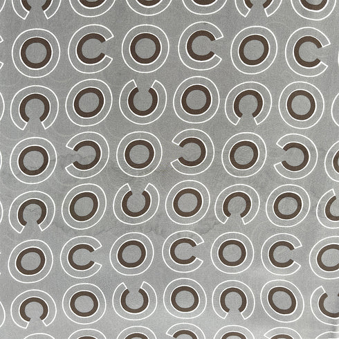 CHANEL COCO LOGO SLEEVELESS BLOUSE GRAY SILK 44 01A RTW 90288026