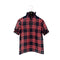CHANEL LION BUTTON GINGHAM CHECK PATTERN ORGANZA BLOUSE CORAL DARK NAVY COTTON 34 P55 RTW 90288027 - PURPOSE