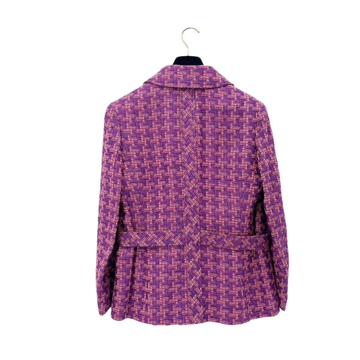 CHANEL VINTAGE COCO BUTTON TWEED JACKET PINK PURPLE RAYON 42 01P RTW 90288028