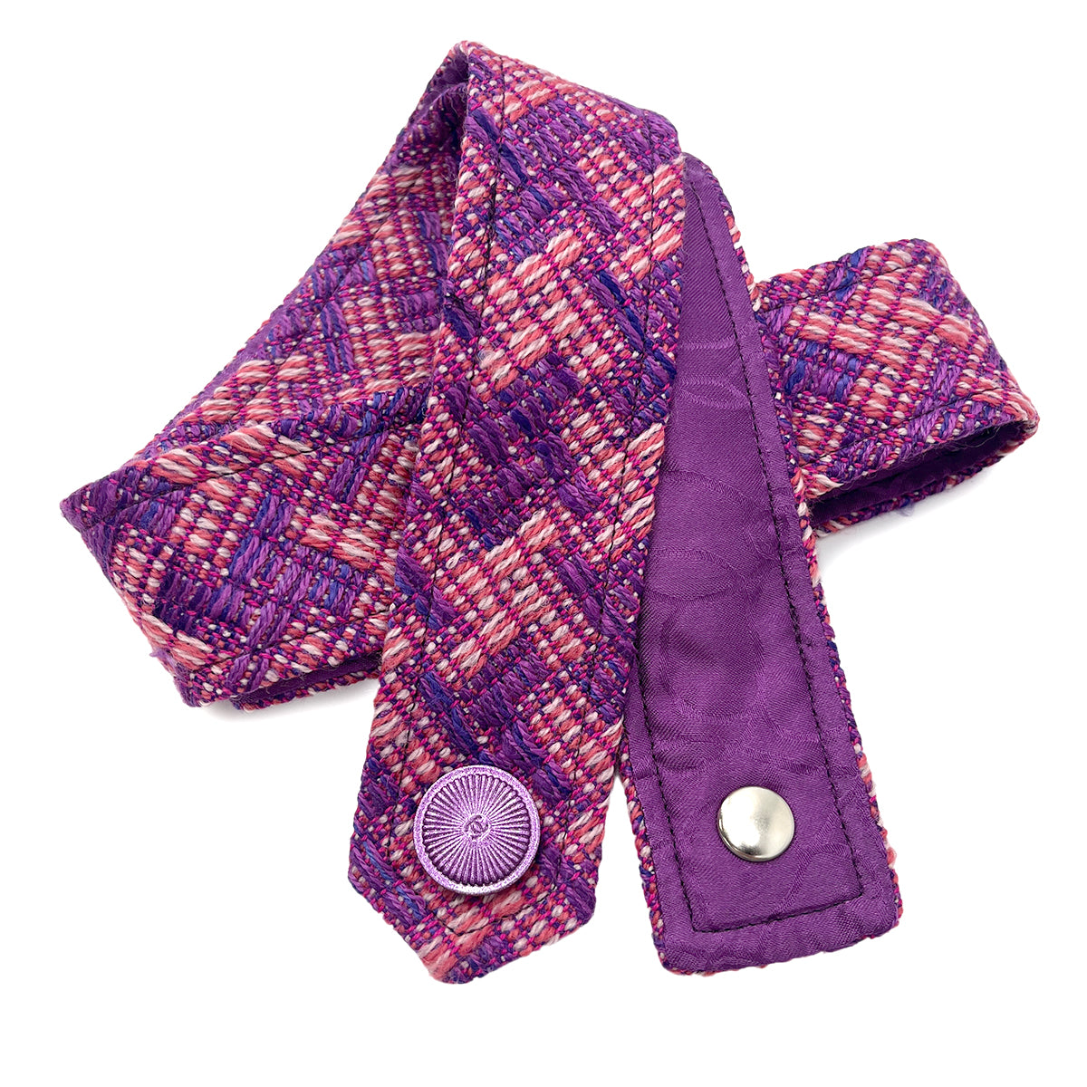 CHANEL VINTAGE COCO BUTTON TWEED JACKET PINK PURPLE RAYON 42 01P RTW 90288028
