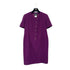 CHANEL VINTAGE COCO BUTTON SHORT SLEEVE DRESS PURPLE WOOL 42 98A RTW 90288029 - PURPOSE