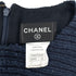 CHANEL TWEED COCO BUTTON SLEEVELESS ZIP DRESS NAVY WHITE COTTON 44 P49 RTW 90288030