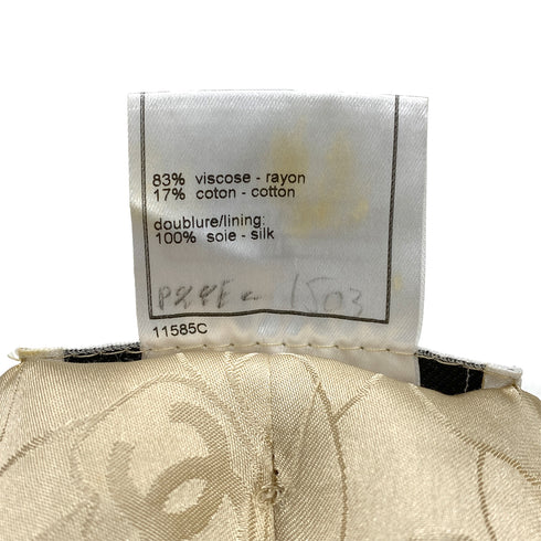 CHANEL COCO BUTTON TWEED ZIP-UP COAT BEIGE RAYON 36 01P RTW 90288031