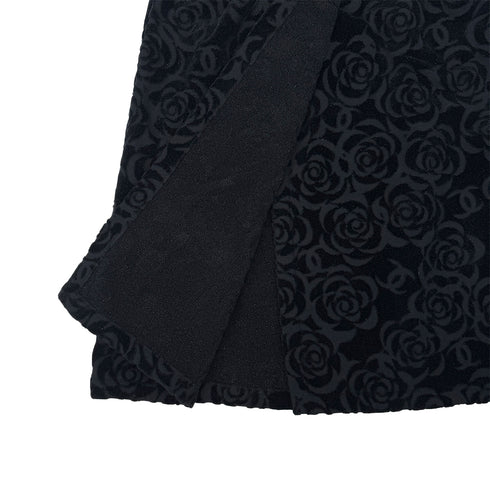 CHANEL CAMELLIA PATTERN SKIRT BLACK COTTON 36 P59 RTW 90288040