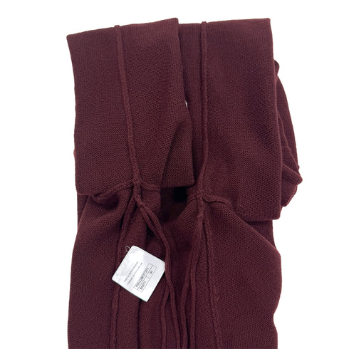 CHANEL COCO BUTTON LONG SLEEVE KNIT DRESS BURGUNDY CASHMERE 38 P55 RTW 90288041