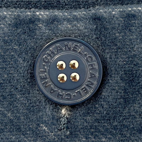 CHANEL NO COLLAR JACKET BLUE COTTON 36 02A RTW 90288042 - PURPOSE