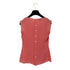 CHANEL SLEEVELESS BACK FRONT BUTTON BLOUSE PINK SILK 36 04C RTW 90288044