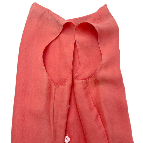 CHANEL SLEEVELESS BACK FRONT BUTTON BLOUSE PINK SILK 36 04C RTW 90288044