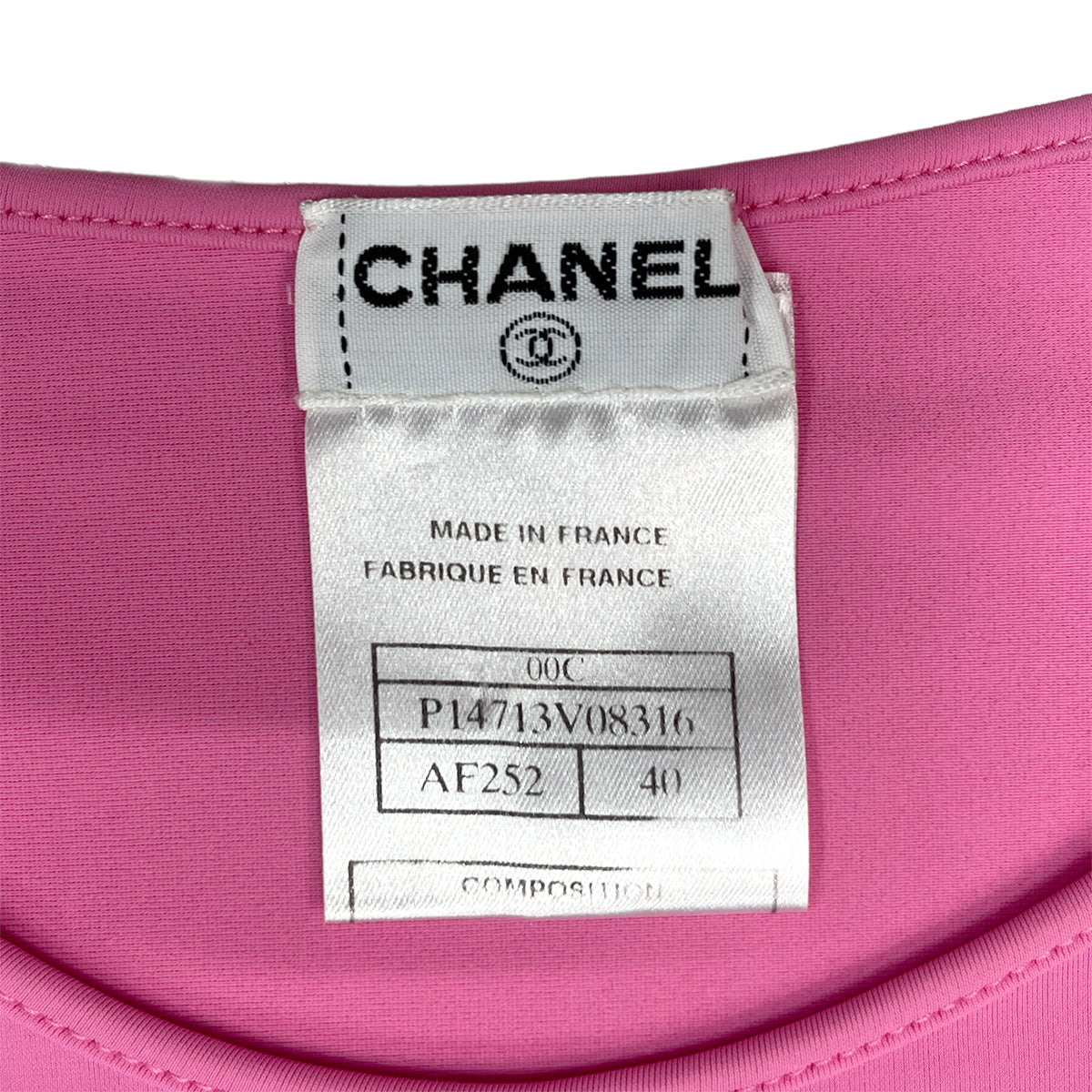 CHANEL VINTAGE SLEEVELESS TOPS PINK NYLON 40 00C RTW 90288046