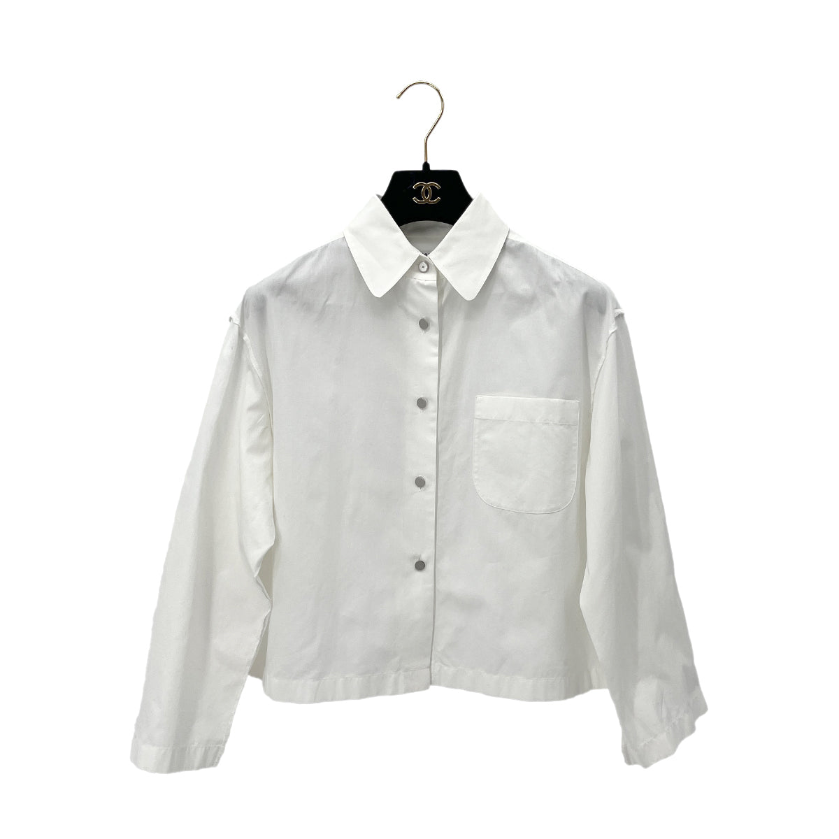 CHANEL VINTAGE COCO BUTTON SHIRT WHITE COTTON 38 99P RTW 90288048