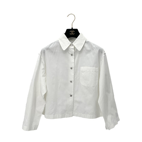 CHANEL VINTAGE COCO BUTTON SHIRT WHITE COTTON 38 99P RTW 90288048 - PURPOSE