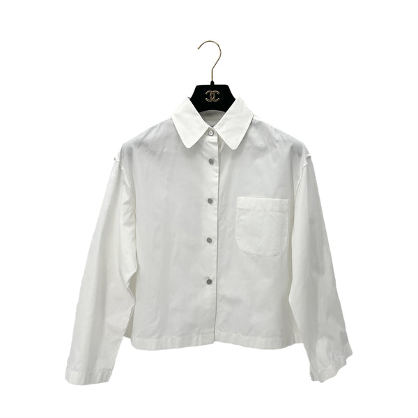 CHANEL VINTAGE COCO BUTTON SHIRT WHITE COTTON 38 99P RTW 90288048 - PURPOSE