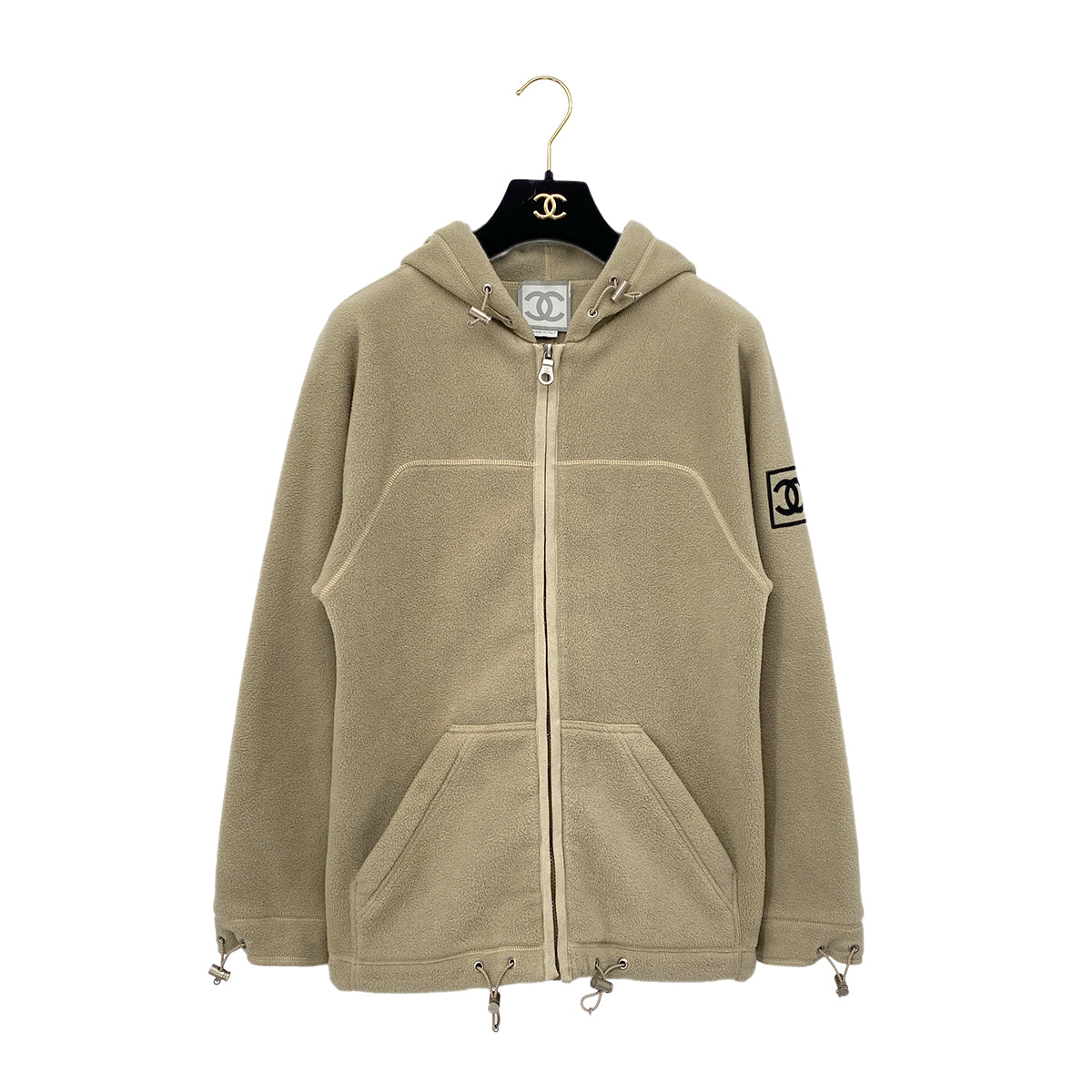 CHANEL HOODIE JACKET BEIGE POLYESTER 34 02A RTW 90288049