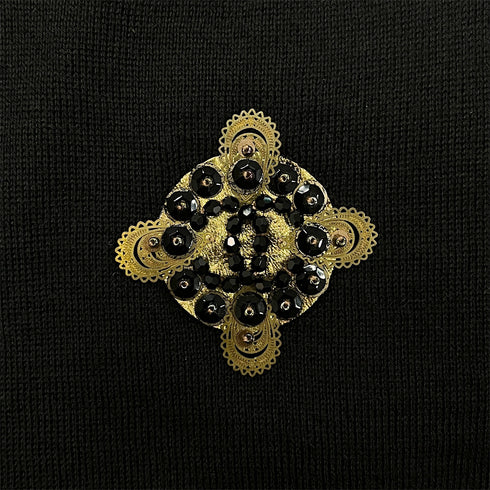 CHANEL KNIT TOPS BLACK CASHMERE 38 P41 RTW 90288051