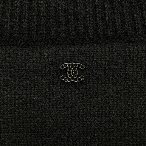 CHANEL KNIT TOPS BLACK CASHMERE 38 P42 RTW 90288052