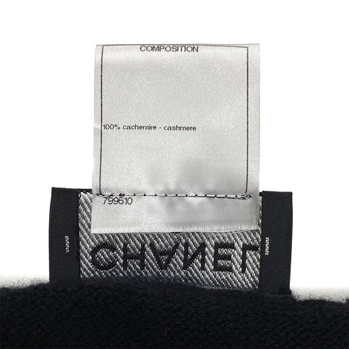 CHANEL KNIT TOPS BLACK CASHMERE 38 P42 RTW 90288052