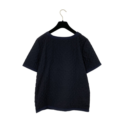 CHANEL MATELASSE COCO BUTTON T-SHIRT BLACK NAVY 40 P52 RTW 90288053