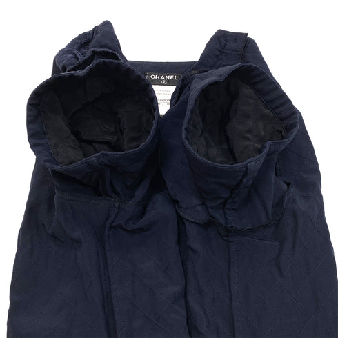 CHANEL MATELASSE COCO BUTTON T-SHIRT BLACK NAVY 40 P52 RTW 90288053