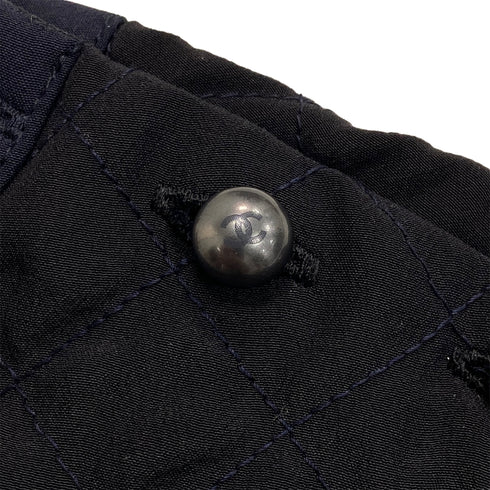 CHANEL MATELASSE COCO BUTTON T-SHIRT BLACK NAVY 40 P52 RTW 90288053