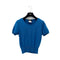 CHANEL VINTAGE COCOMARK HALF SLEEVE KNIT TOPS BLUE CASHMERE 42 95A RTW 90288055 - PURPOSE