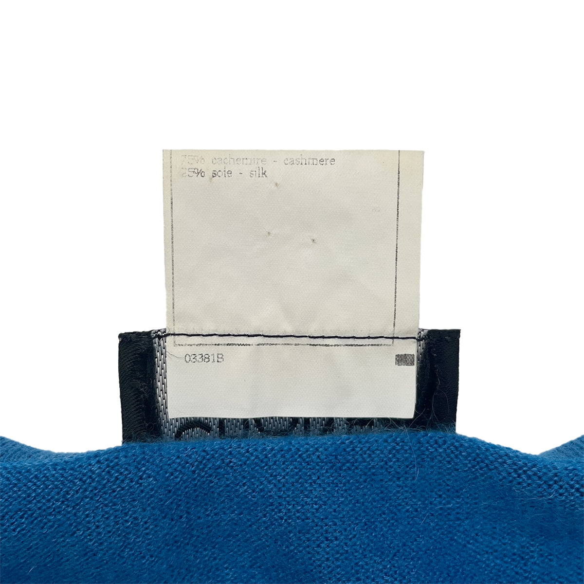 CHANEL VINTAGE COCOMARK HALF SLEEVE KNIT TOPS BLUE CASHMERE 42 95A RTW 90288055