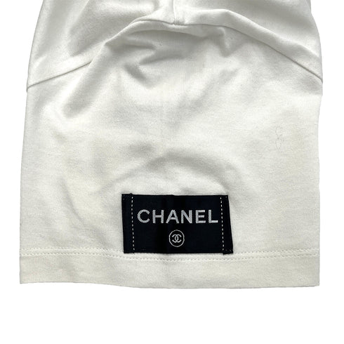 CHANEL CHRISTMAS 2008 LIMITED EDITION COCOMARK LOGO T-SHIRT WHITE COTTON M 08A RTW 90288056