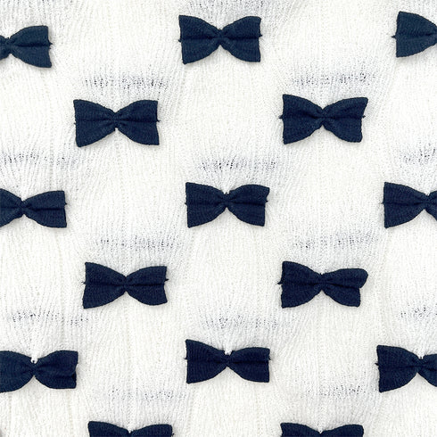 CHANEL RIBBON MOTIF HALF SLEEVE TOPS WHITE COTTON 34 P49 RTW 90288057