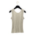 CHANEL KNIT SLEEVELESS TOPS BEIGE COTTON 38 03P RTW 90288059