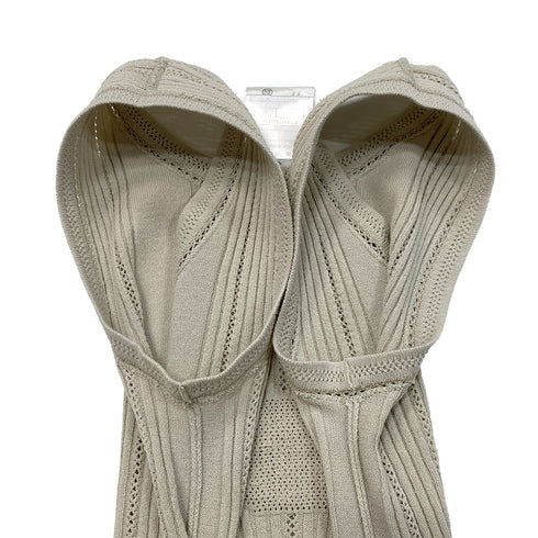CHANEL KNIT SLEEVELESS TOPS BEIGE COTTON 38 03P RTW 90288059
