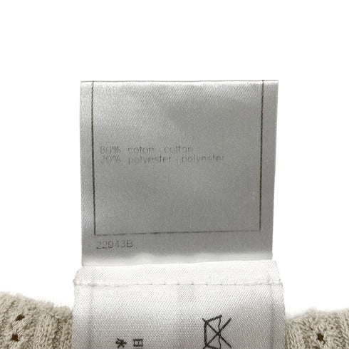 CHANEL KNIT SLEEVELESS TOPS BEIGE COTTON 38 03P RTW 90288059