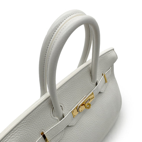 HERMES BIRKIN 30 WHITE TAURILLON CLEMENCE HAND BAG A GHW 90288066 - PURPOSE