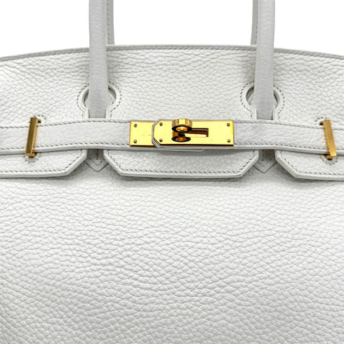 HERMES BIRKIN 30 WHITE TAURILLON CLEMENCE HAND BAG A GHW 90288066 - PURPOSE