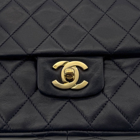 CHANEL VINTAGE MATELASSE CHAIN SHOULDER BAG NAVY LAMB SKIN 90288067 - PURPOSE