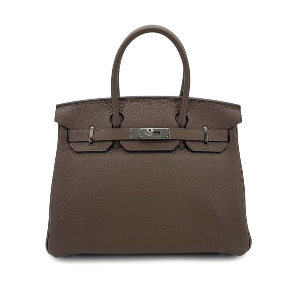 HERMES BIRKIN VERSO 30 CANOPEE TAUPE TAURILLON CLEMENCE HAND BAG D SHW 90288068 - PURPOSE