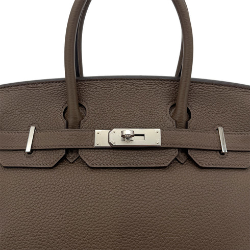 HERMES BIRKIN VERSO 30 CANOPEE TAUPE TAURILLON CLEMENCE HAND BAG D SHW 90288068 - PURPOSE