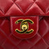 CHANEL VINTAGE MINI MATELASSE CHAIN SHOULDER BAG RED LAMB SKIN 90288069 - PURPOSE