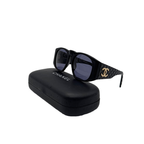 CHANEL VINTAGE SUNGLASSES COCOMARK MATELASSE BLACK EYEWEAR 90288477 - PURPOSE