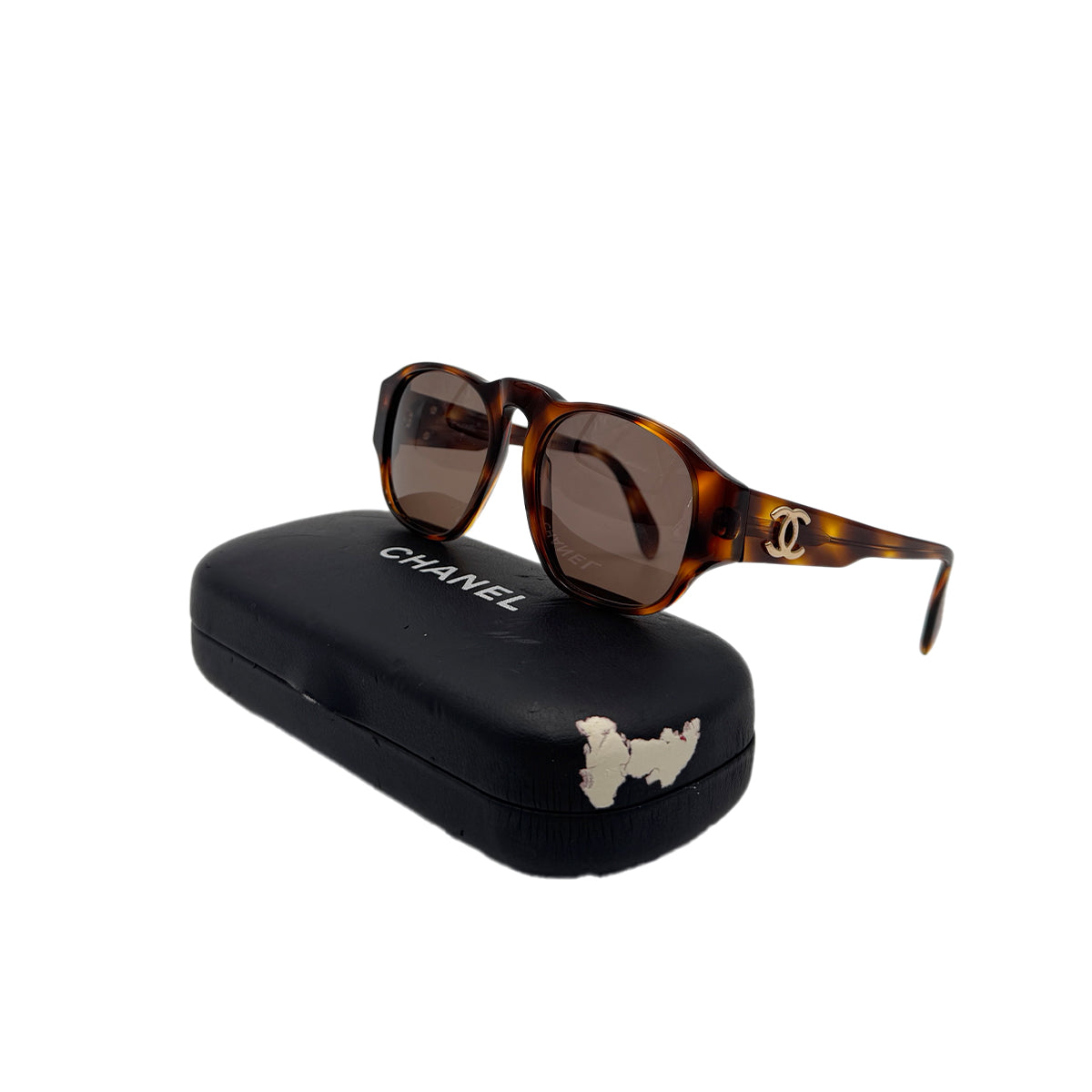 CHANEL VINTAGE SUNGLASSES COCOMARK BROWN TORTOISESHELL EYEWEAR 90288480